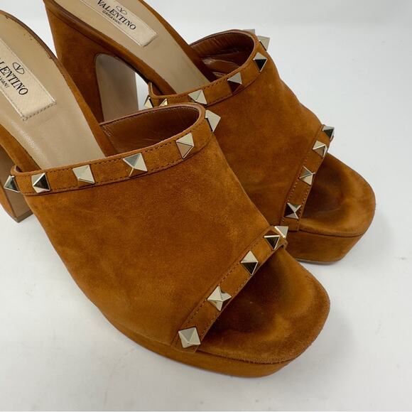 Valentino Rockstud Suede Platform Sandals Womens EU 39 - Picture 12 of 14